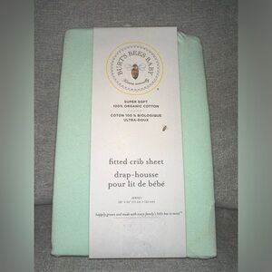 NWT Burts Bees Baby Mint Colored Crib Sheet